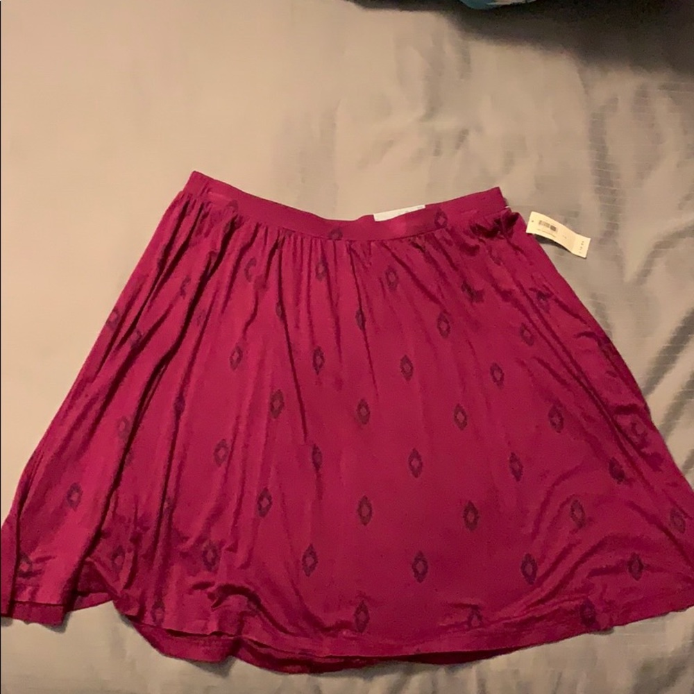 Burgundy Midi Skirt